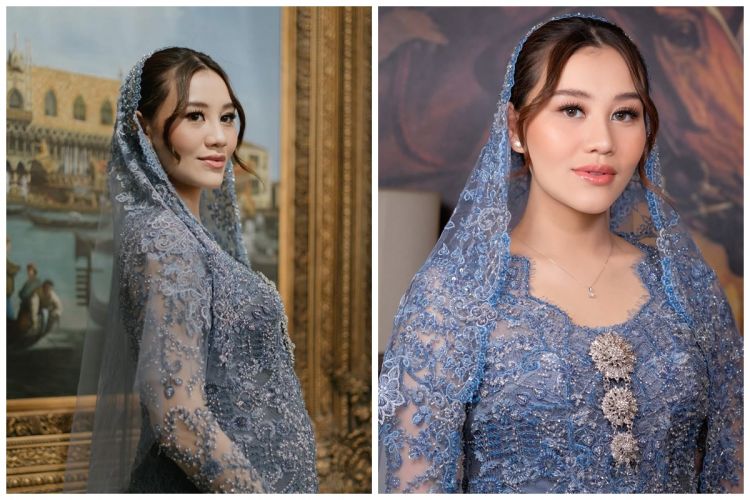 7 Detail soft glam makeup Aaliyah Massaid saat tasyakuran 7 bulanan, pancarkan aura elegan dan feminin