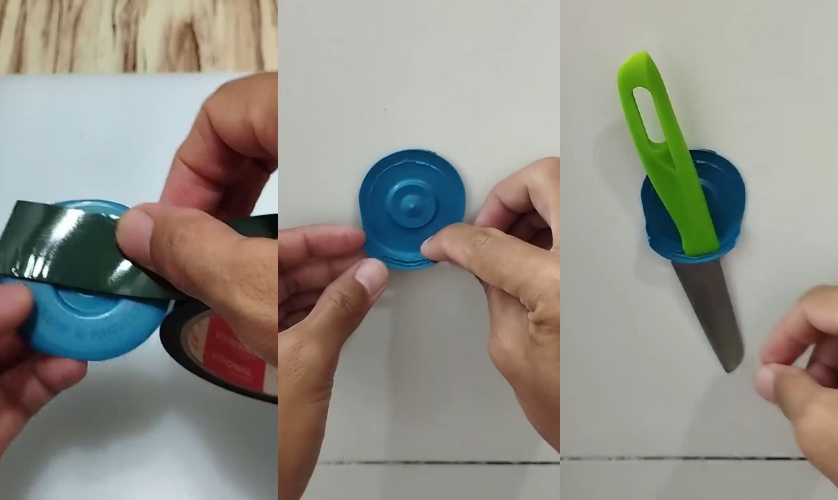 Trik bikin wadah pisau sekarang bisa dari tutup botol bekas, kreatif abis