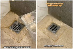 Tanpa panggil tukang servis, ini cara atasi lubang saluran air toilet mampet pakai 2 bahan dapur