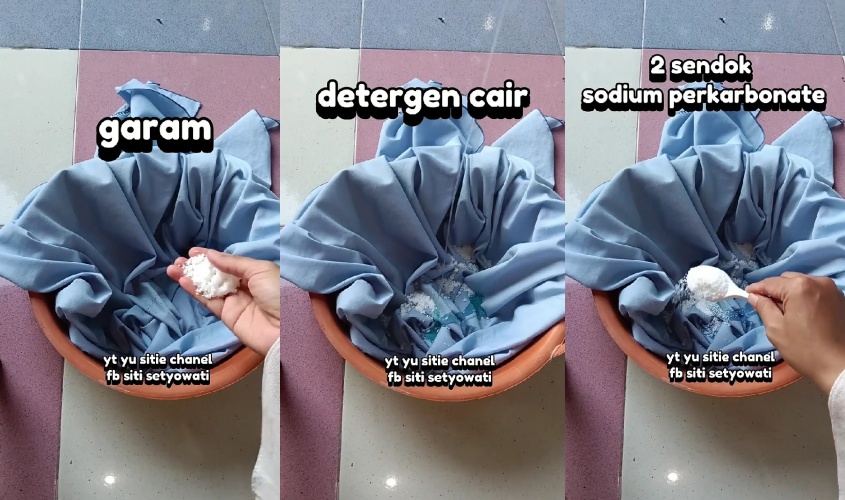 Jilbab jamuran sekarang bisa kembali kinclong, ternyata triknya pakai tambahan 1 bahan dapur