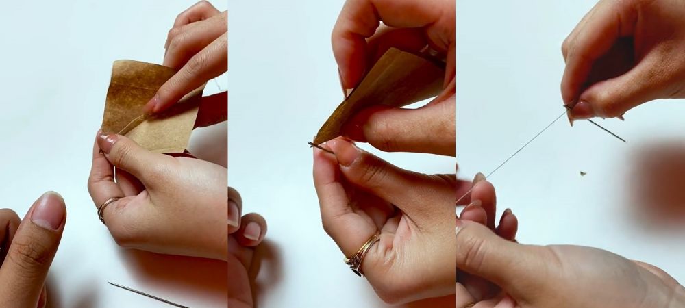 Tanpa bantuan kaca pembesar, ini cara gampang masukkan benang dalam jarum jahit pakai 1 alat tulis