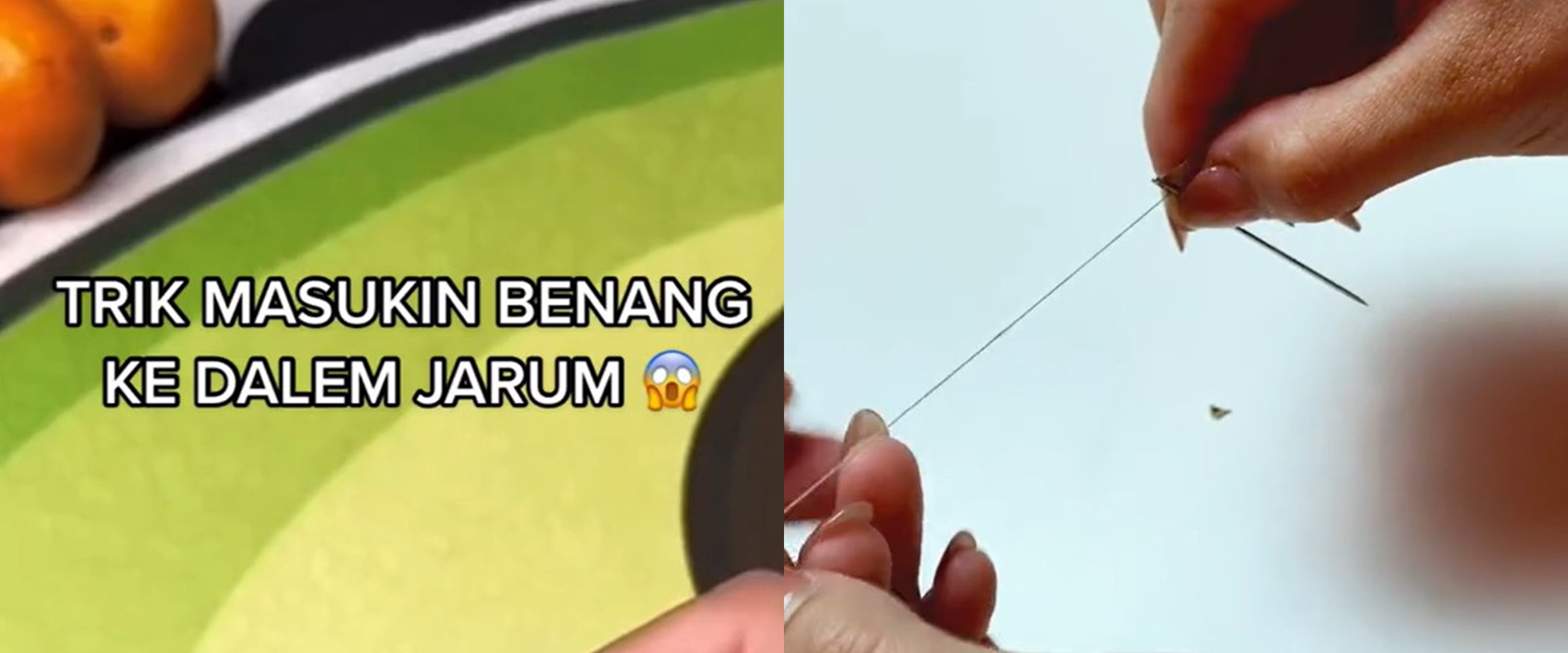 Tanpa bantuan kaca pembesar, ini cara gampang masukkan benang dalam jarum jahit pakai 1 alat tulis