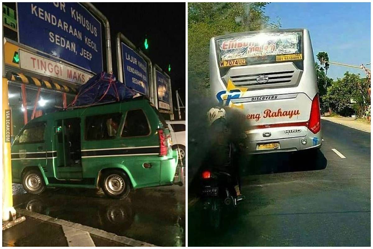 11 Potret kocak kejadian apes pas di jalan raya ini bikin pengin ketawa tapi takut kualat