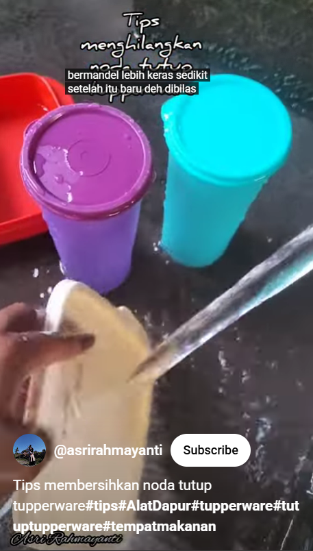 Trik membersihkan tutup tupperware kotor berjamur sekarang tak direndam sabun, cuma butuh 10 menit