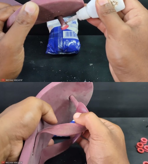 Jangan langsung dibuang, trik memperbaiki sandal jepit putus sekarang pakai 1 barang bekas