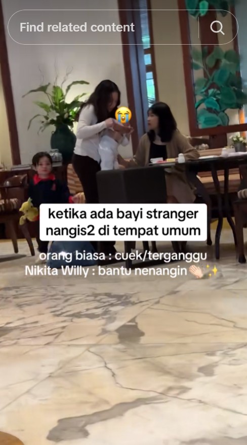 Nikita Willy bantu tenangkan bayi orang tantrum di restoran, sikapnya bisa jadi panutan