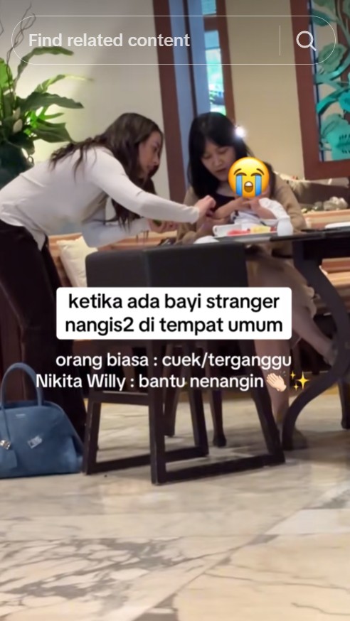 Nikita Willy bantu tenangkan bayi orang tantrum di restoran, sikapnya bisa jadi panutan