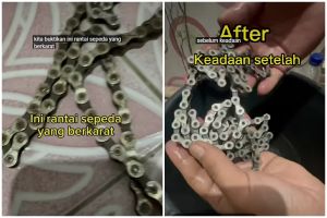 Tak perlu ke tukang servis, trik membersihkan karat rantai sepeda sekarang cuma tambah 1 bahan dapur