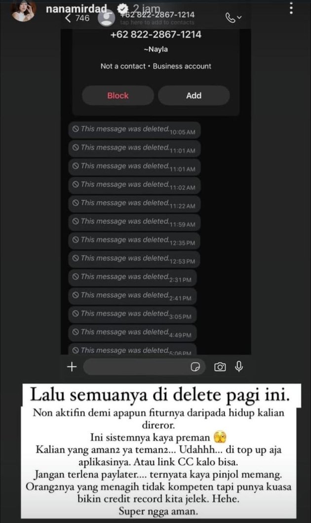 5 Fakta Nana Mirdad diteror debt collector gegara pakai paylater, ungkap untuk hal darurat