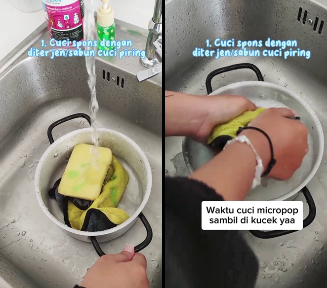 Tak direndam lama, cara bersihkan spons cuci piring agar tak bau sekarang cukup ditambah 1 jenis buah