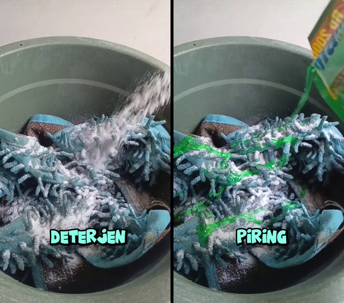 Cuci keset kumal dan bau sekarang tak perlu disikat, ini triknya cuma pakai tambahan 2 bahan dapur