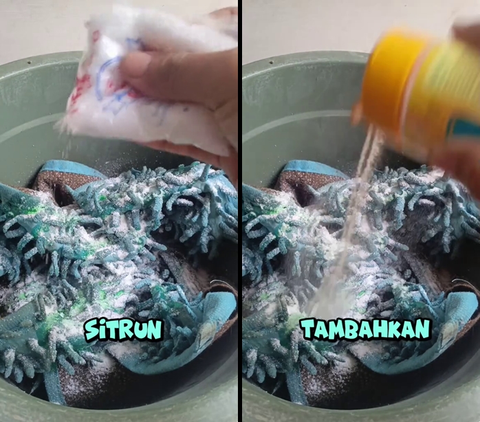 Cuci keset kumal dan bau sekarang tak perlu disikat, ini triknya cuma pakai tambahan 2 bahan dapur