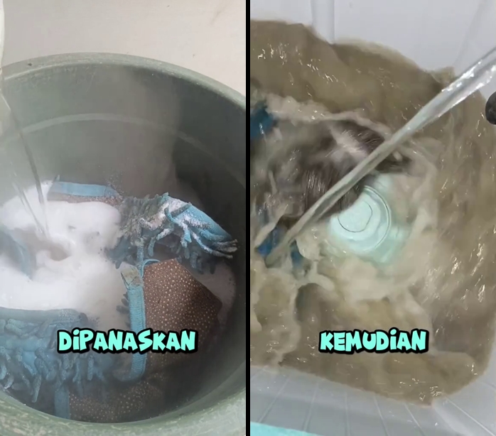 Cuci keset kumal dan bau sekarang tak perlu disikat, ini triknya cuma pakai tambahan 2 bahan dapur