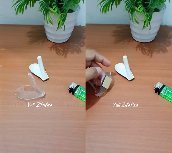 Trik kreatif mengubah sendok plastik bekas jadi gantungan, sekarang jadi lebih estetik dan rapi