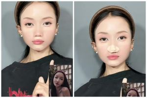 Bermodal hidung palsu, wanita ini recreate makeup ala Lucinta Luna, hasilnya disebut mirip pol