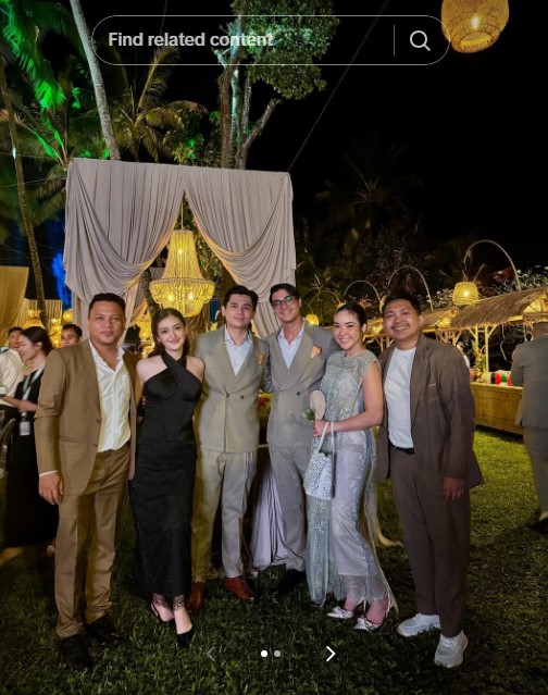 7 Potret Gisella Anastasia kondangan bareng Cinta Brian di nikahan Luna Maya-Maxime, jalin asmara?