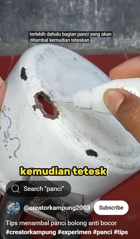 Panci bolong masih aman dipakai jika andalkan trik ini, sekarang tambal pakai 1 alat sederhana