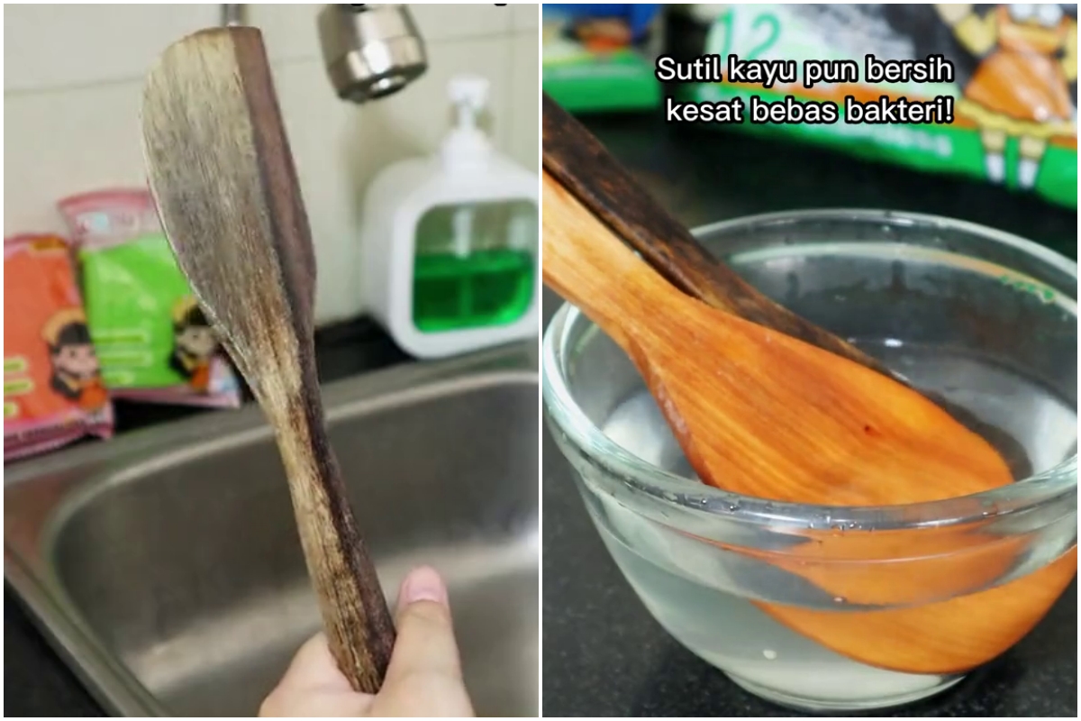 Cuci spatula kayu jadi bebas jamur sekarang tak cuma pakai sabun, ini triknya pakai 2 bahan dapur