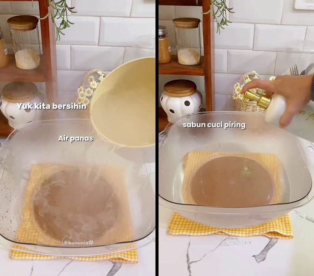 Cuci selang dispenser galon berlumut sekarang tak perlu disikat, triknya cuma pakai 2 bahan dapur