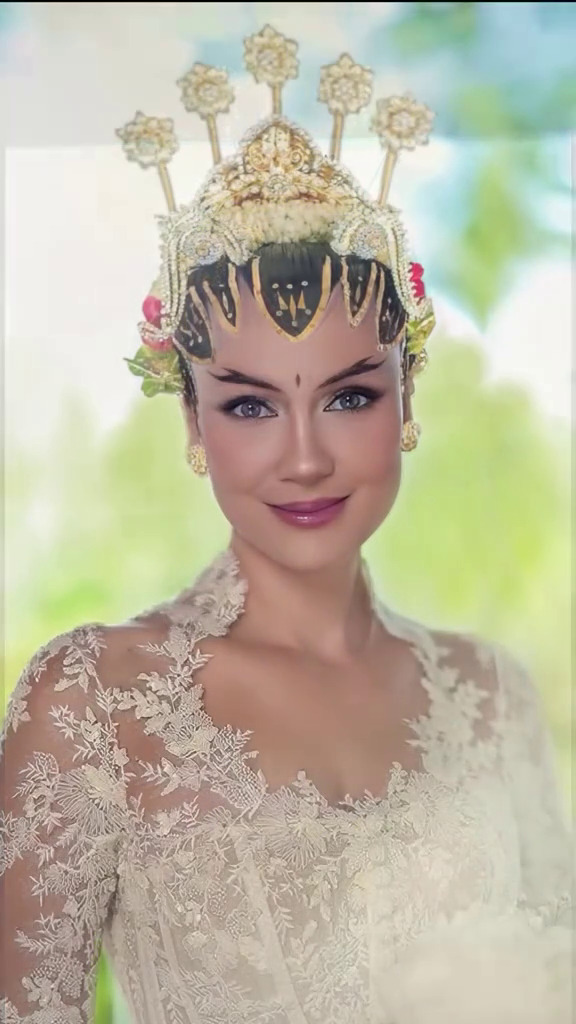 Begini jadinya jika Luna Maya diedit pakai riasan makeup pakem Paes Ageng, auranya manglingi pol