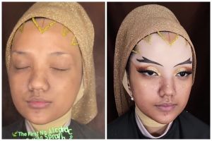 Pengantin ini request makeup Paes Ageng meski berhijab, transformasinya manglingi bak putri keraton