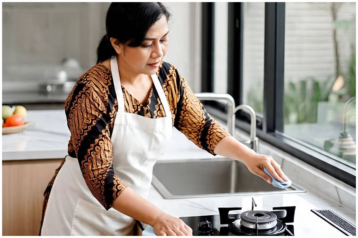Tanpa dibongkar, ini trik bersihkan sela bawah kompor listrik pakai 1 alat sederhana