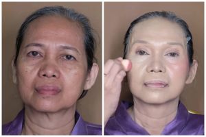 Skill MUA-nya juara, transformasi wanita 60 tahun dirias fresh nude ini hasilnya bak pengantin usia 20