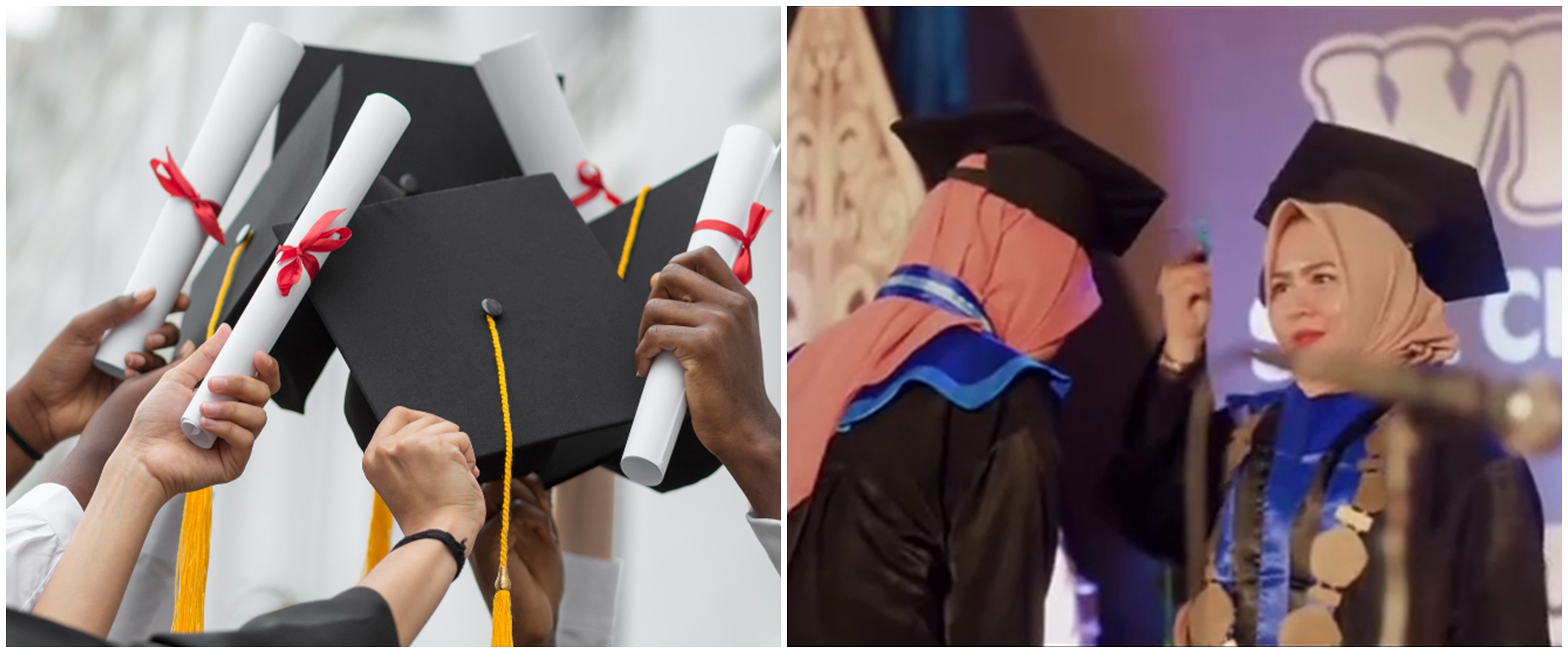 Viral wisuda SMK di Purwokerto layaknya prosesi kelulusan di universitas, pakai toga dan kalung rektor