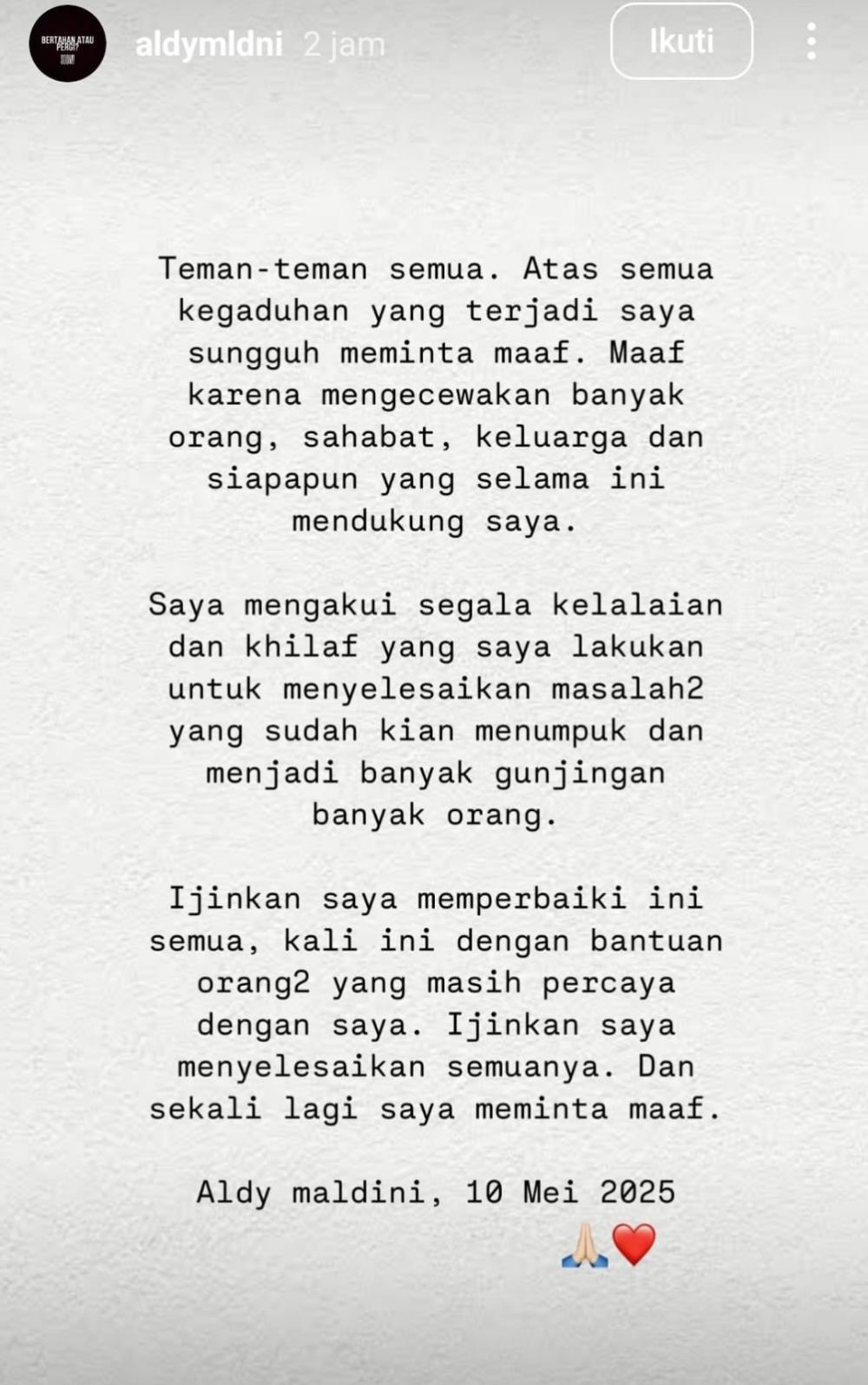 7 Fakta kasus Aldy Maldini terjerat penipuan uang, akui paksakan gaya hidup berujung ekonomi sulit