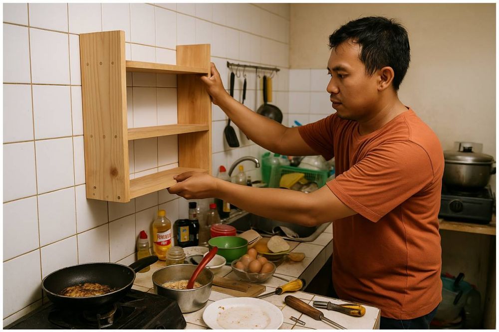 Cuma modal Rp1 juta saja, ini cara bikin dapur rumah subsidi makin rapi tanpa perlu kitchen set