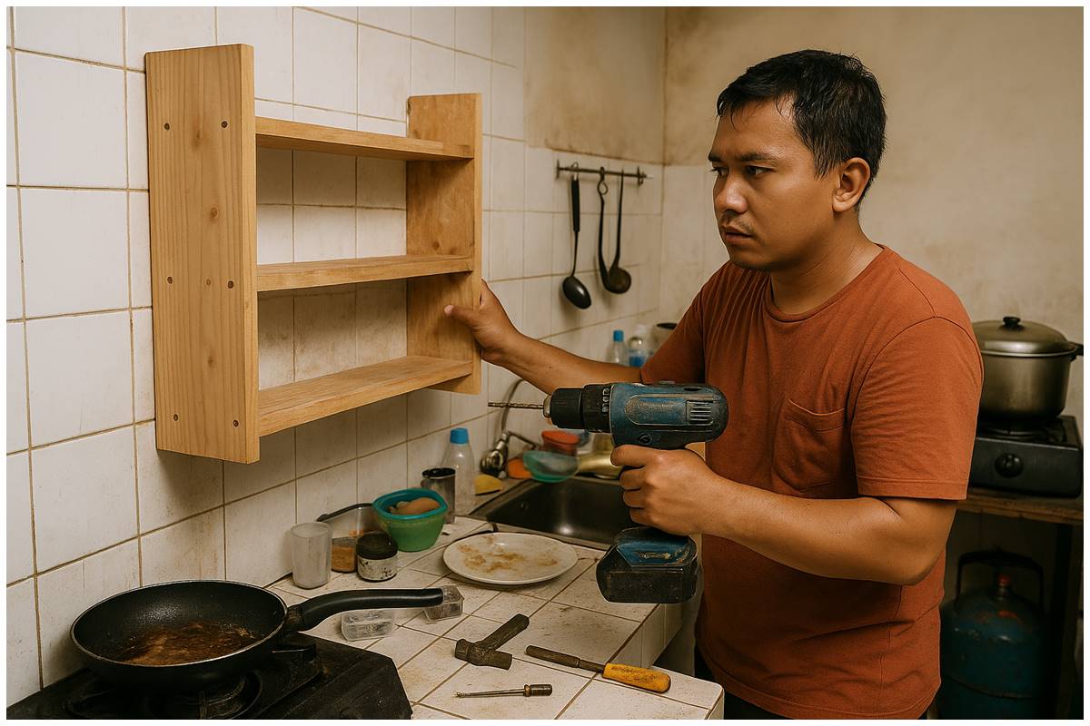 Cuma modal Rp1 juta saja, ini cara bikin dapur rumah subsidi makin rapi tanpa perlu kitchen set