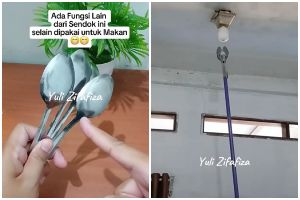 Ganti lampu di plafon rumah sekarang nggak repot pakai tangga, triknya cuma modal sendok