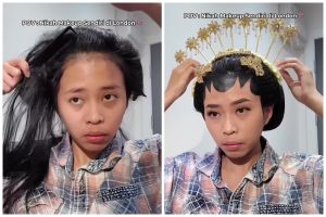 Pilih nikah adat Jawa meski di London, cewek ini bikin paes dan makeup sendiri, skillnya banjir pujian
