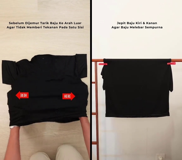 Kaus kekecilan sekarang tak perlu disingkirkan, ini cara memperbesar ukurannya pakai 1 bahan sederhana