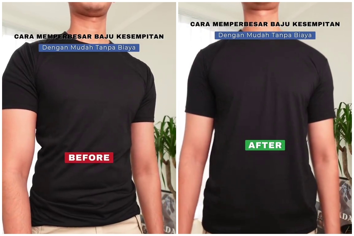 Kaus kekecilan sekarang tak perlu disingkirkan, ini cara memperbesar ukurannya pakai 1 bahan sederhana
