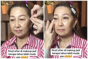 Mata sayu akibat kulit kendur, transformasi ibu-ibu dirias soft glam ini tampak 25 tahun lebih muda