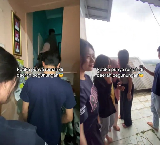 Punya hunian di pegunungan, pria ini bagikan isi rumahnya yang banyak tangga, konsepnya bikin bingung