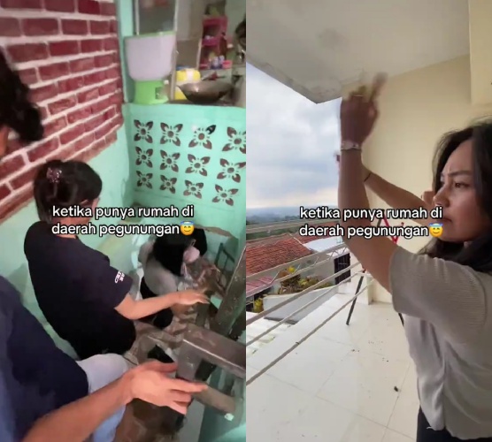 Punya hunian di pegunungan, pria ini bagikan isi rumahnya yang banyak tangga, konsepnya bikin bingung