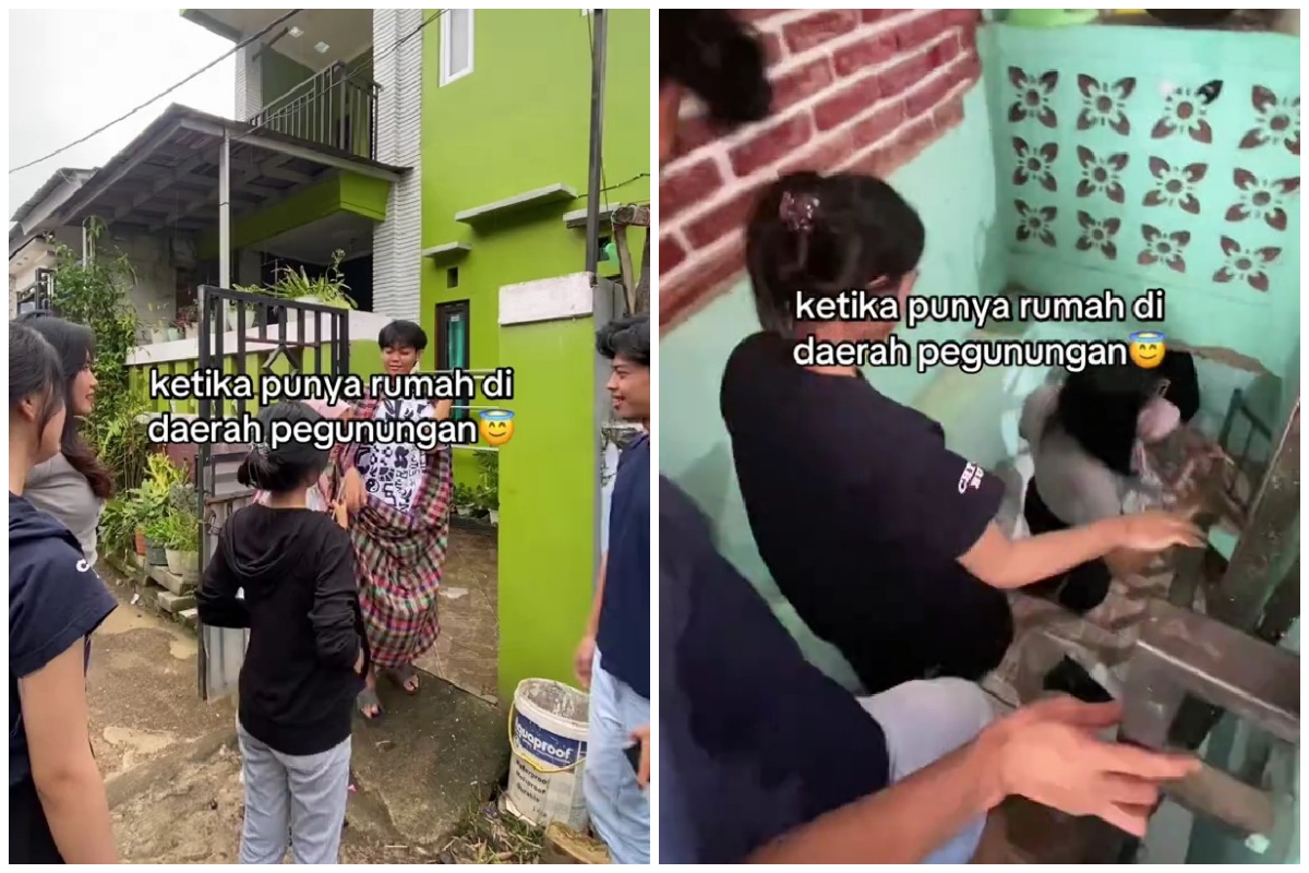 Punya hunian di pegunungan, pria ini bagikan isi rumahnya yang banyak tangga, konsepnya bikin bingung