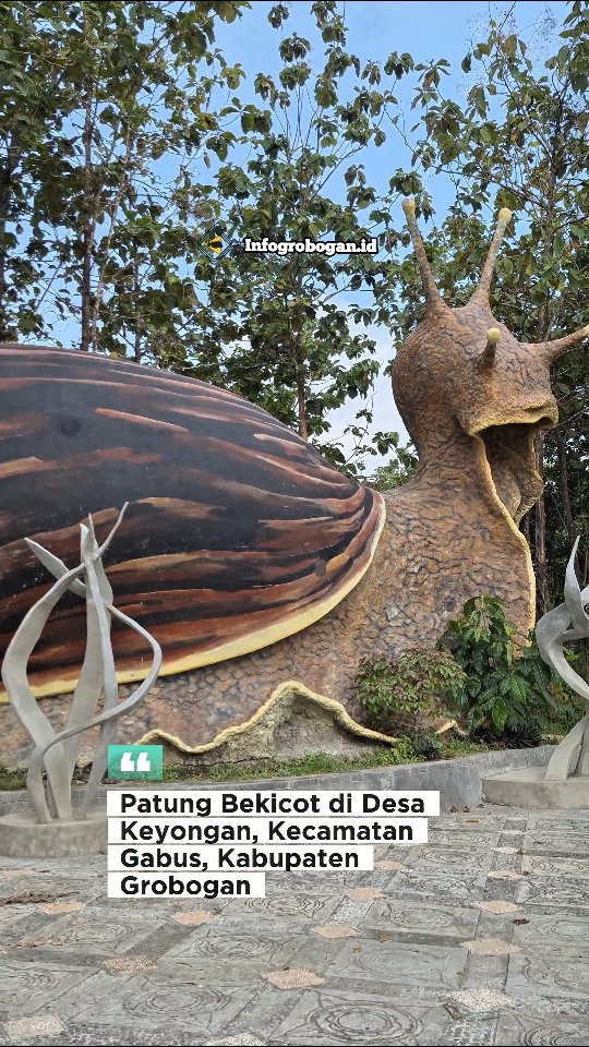 Habis biawak terbitlah bekicot, begini penampakan patungnya di Grobogan yang ditaksir ratusan juta