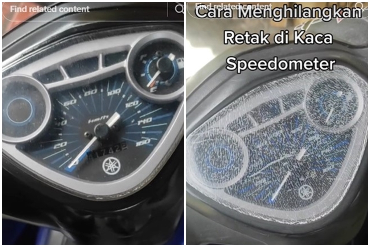 Tanpa dioles oli, trik mudah hilangkan noda retak di kaca speedometer motor ini pakai 1 bahan dapur