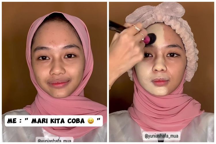 Skill MUA-nya juara, transformasi cewek dirias douyin mix Arabian look ini disebut bak pakai filter