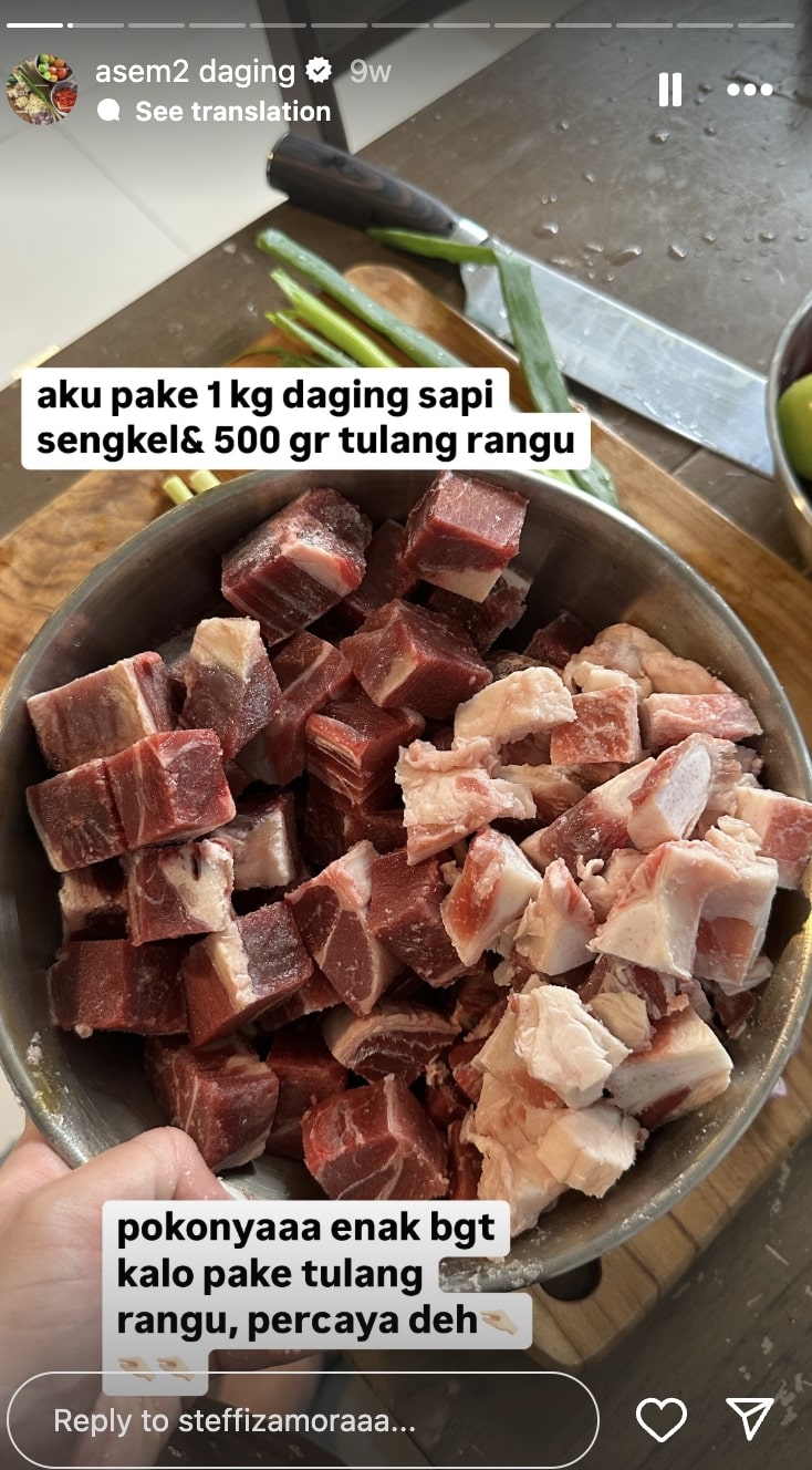 Cara masak asem-asem daging ala Steffi Zamora, gampang banget, tak ada alasan tak bisa masak