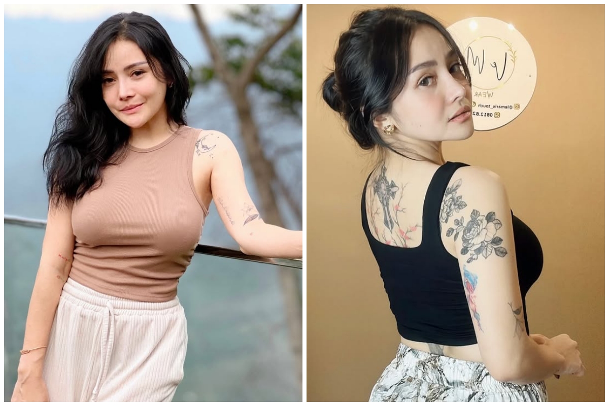 Jatuh cinta body painting sejak gadis, 9 potret Mawar AFI pamer tato di tubuh dari 2004 hingga kini