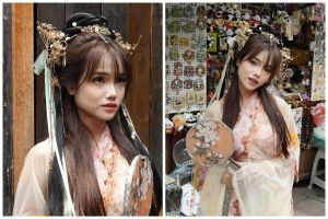 Pakai gaun hanfu khas Tiongkok, 7 gaya makeup Fuji ini disebut mirip putri kerajaan di drama China