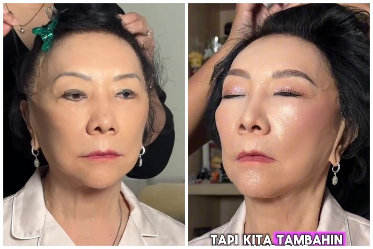 Skill MUA-nya keren, transformasi nenek 80 tahun dirias soft makeup jadi tampak 40 tahun lebih muda
