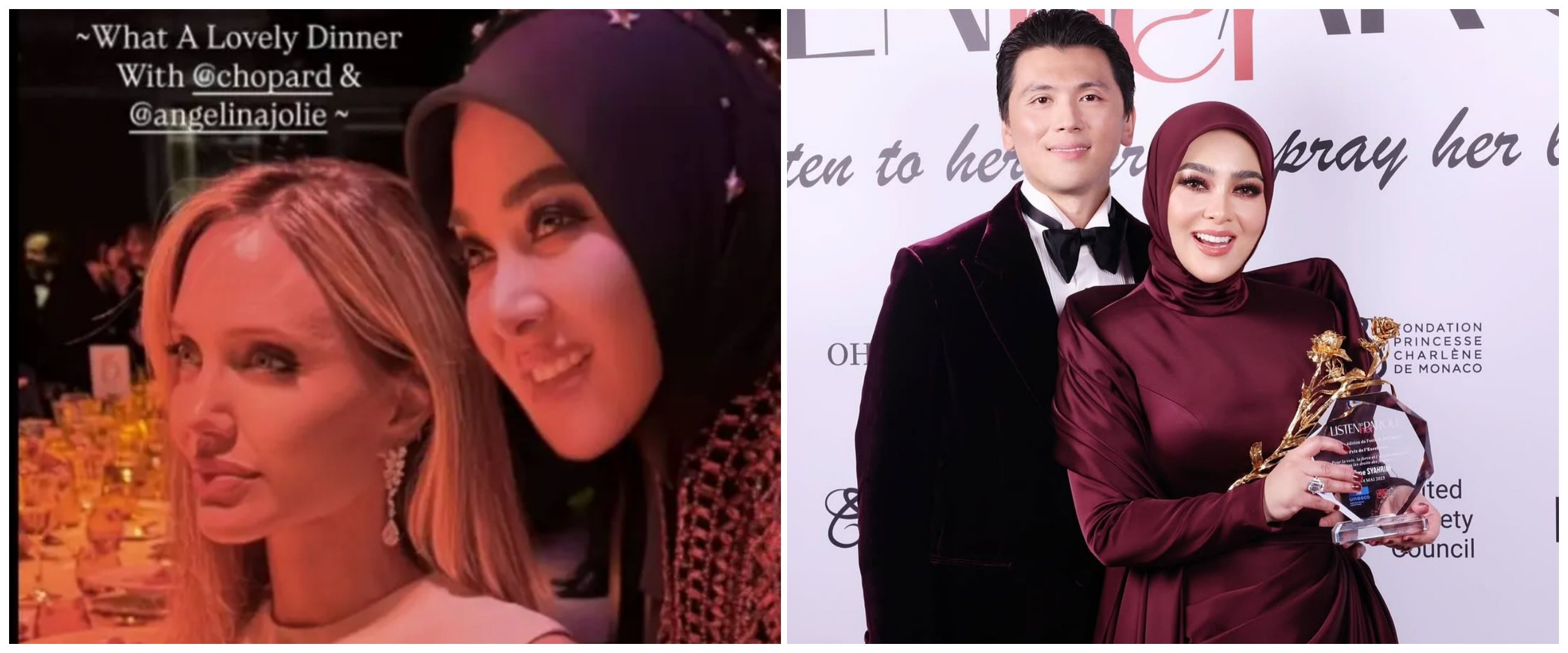 Syahrini pamer foto bareng Angelina Jolie di Cannes 2025, ternyata harus ikut antre dulu?