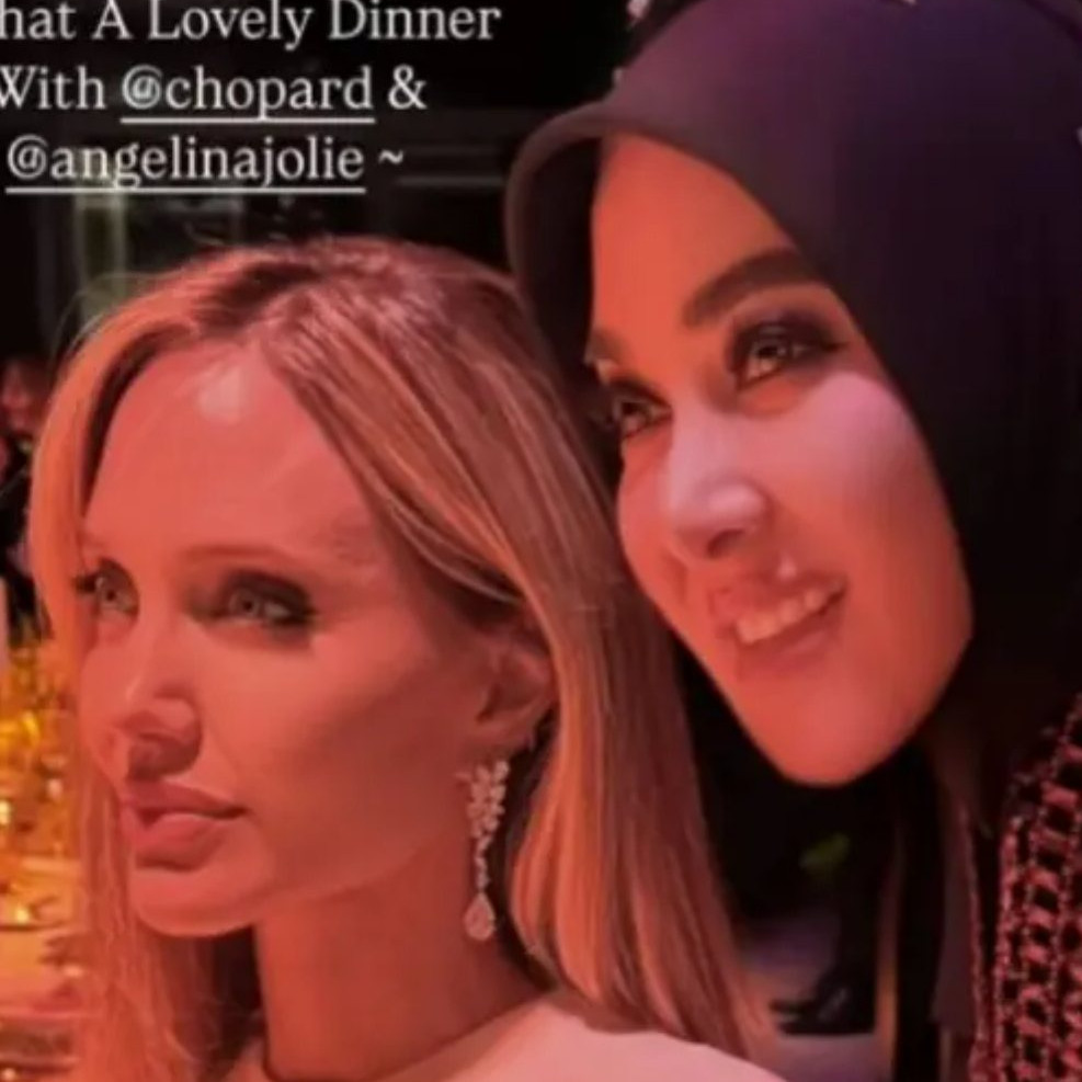 Syahrini pamer foto bareng Angelina Jolie di Cannes 2025, ternyata harus ikut antre dulu?