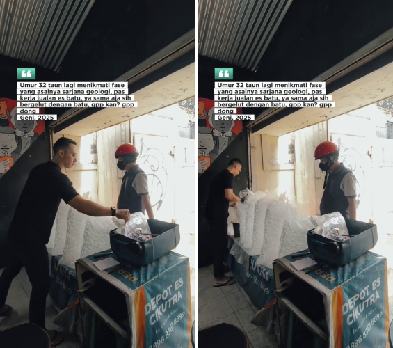 Jadi sarjana tak jamin kerja kantoran, pria lulusan geologi ini pilih jualan es batu, ini ceritanya