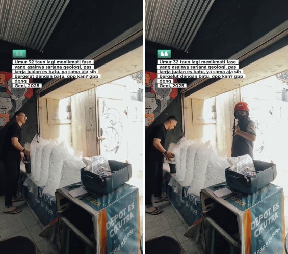 Jadi sarjana tak jamin kerja kantoran, pria lulusan geologi ini pilih jualan es batu, ini ceritanya